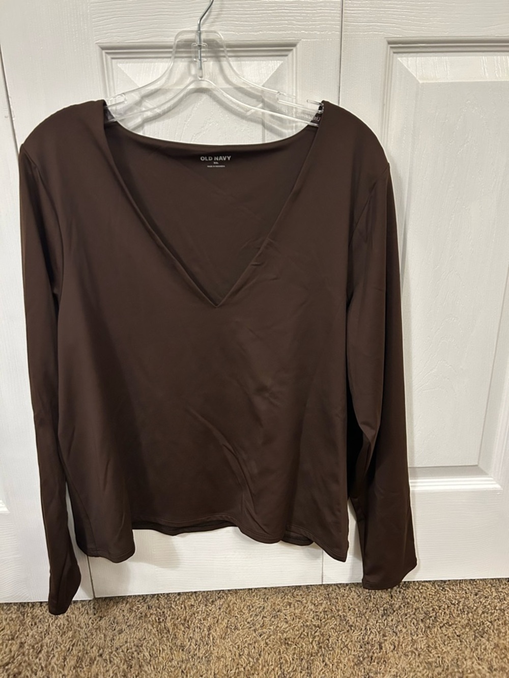 Old Navy Brown V-Neck Long Sleeve Top